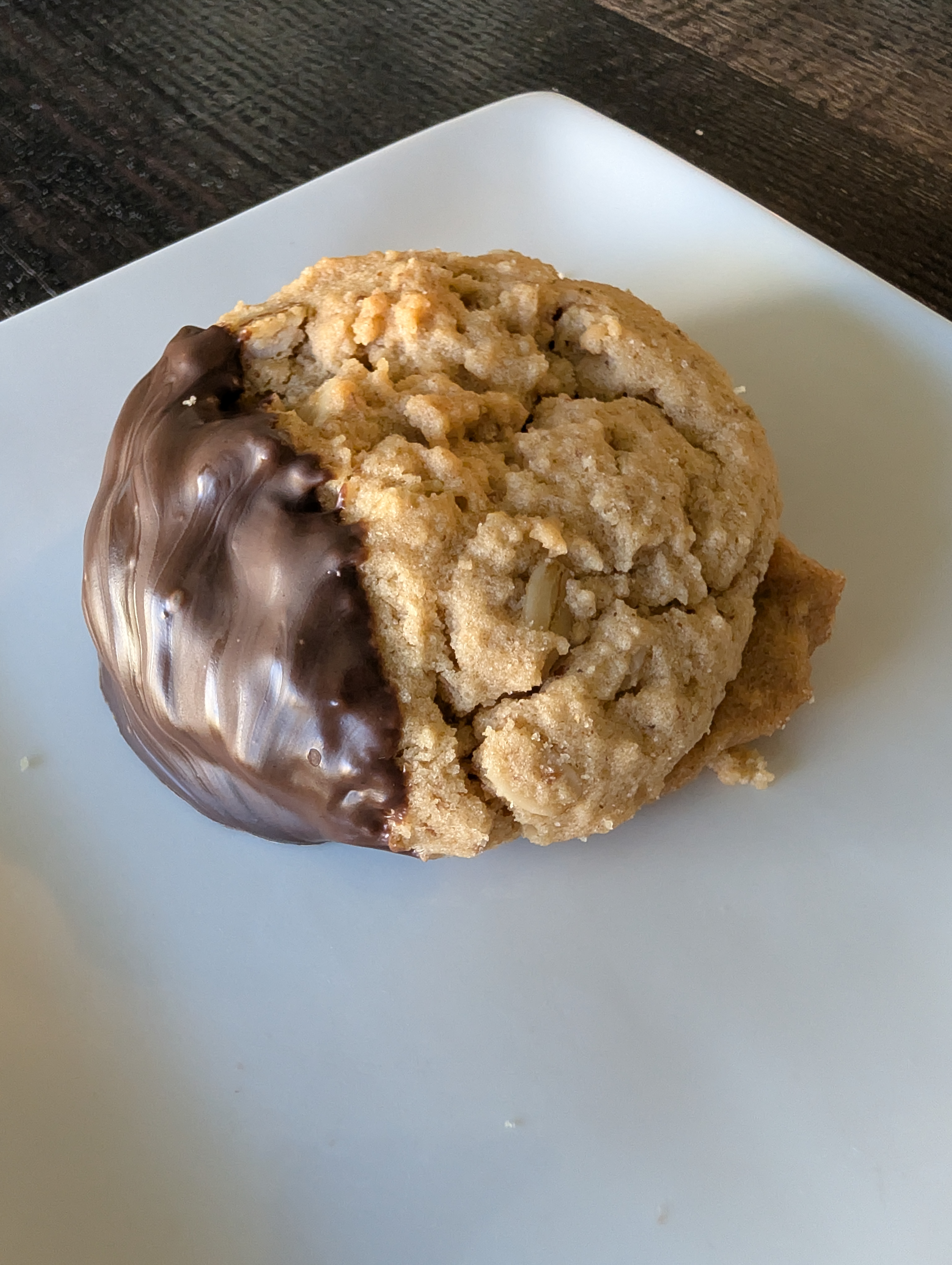 Peanut butter oatmeal cookies with chocolate
